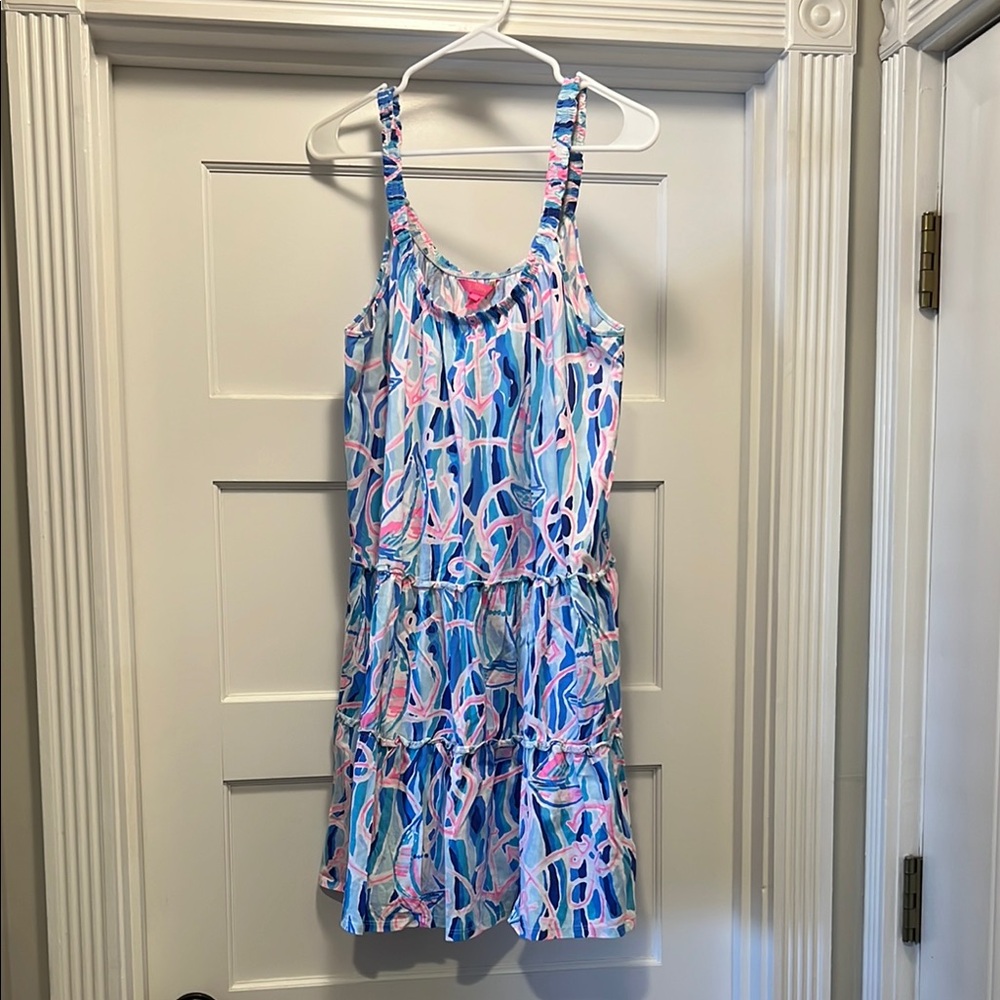 Lilly Pulitzer Blue and Pink Patterned Dress